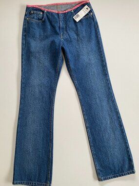NWT Vintage Polo Jeans Co Ralph Lauren Pink Trim Straight Leg Mid Rise Jeans S 4